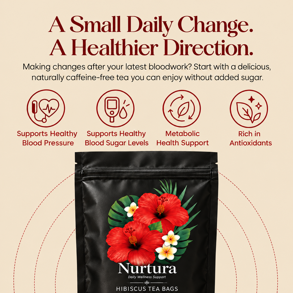 Nurtura Organic Hibiscus Tea | Blood Sugar Support & Metabolic Health*