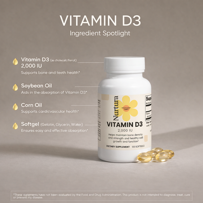 Nurtura Vitamin D3 Soft gels – 2,000 IU