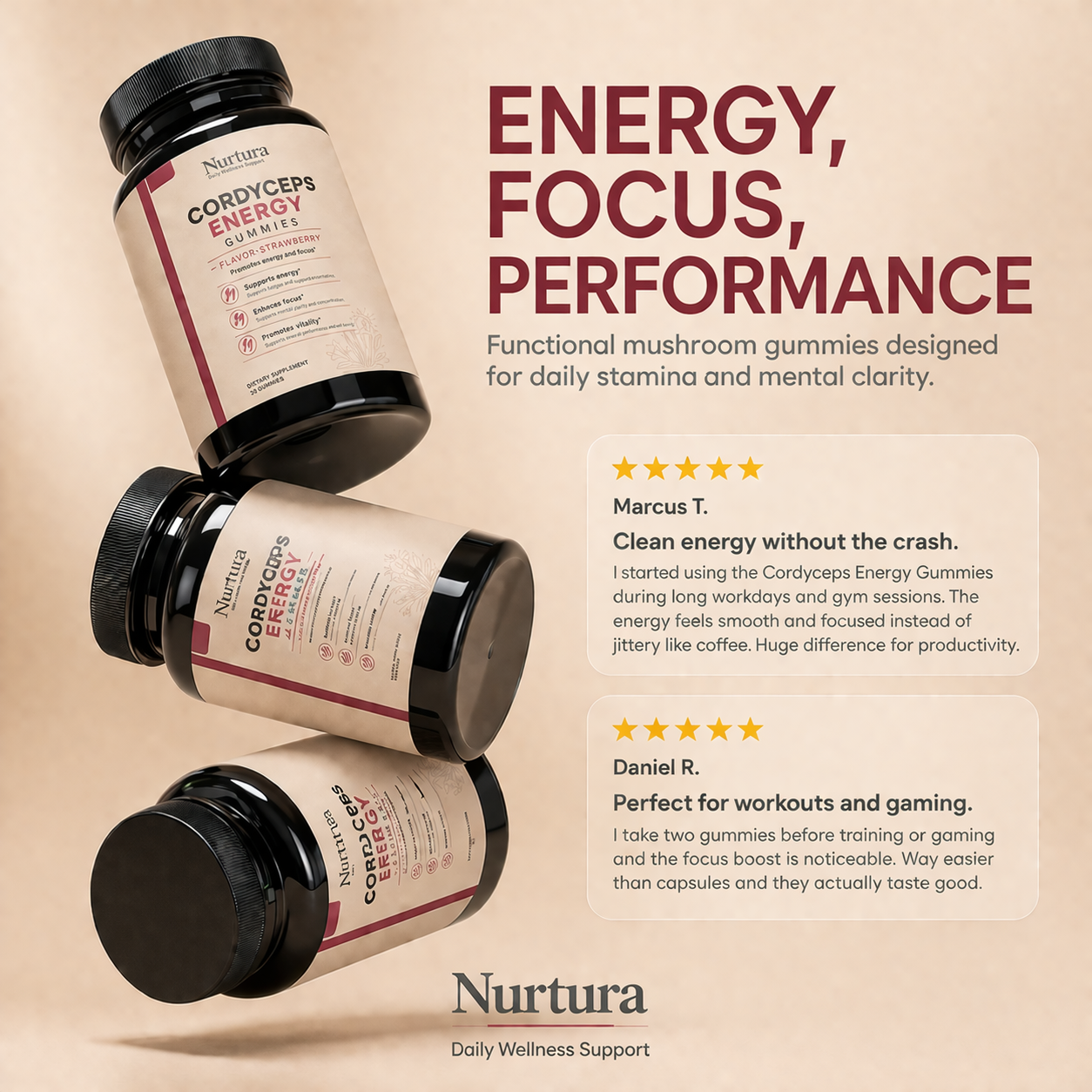 Nurtura Cordyceps Energy Complex Gummies