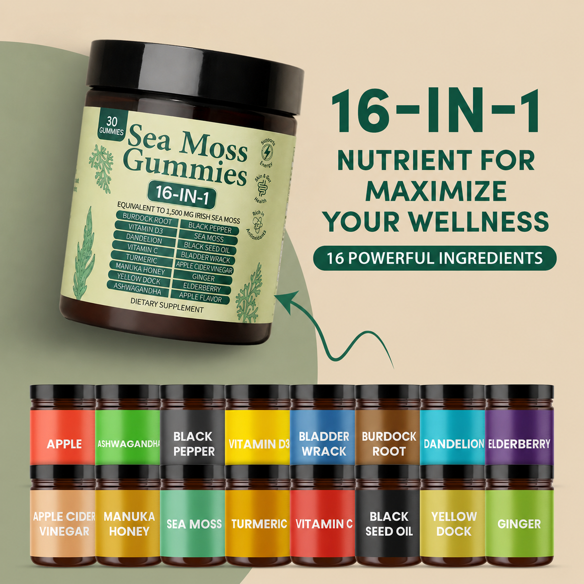 Nurtura Sea Moss 16-In-1 Gummies