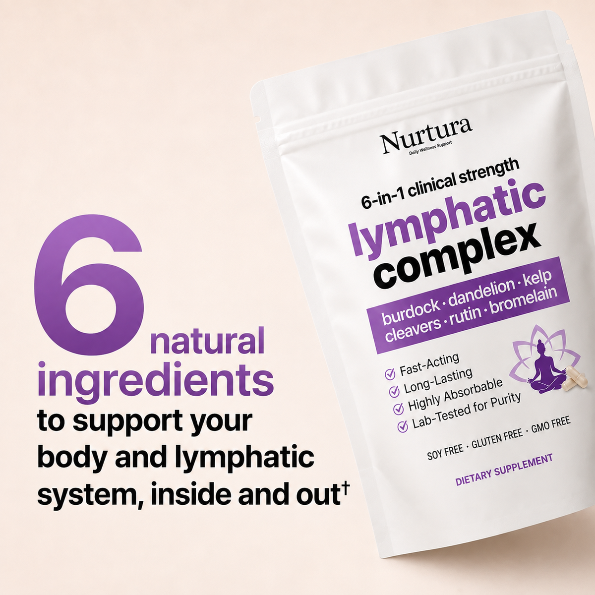 Nurtura 6-in-1 Lymphatic Complex Capsules