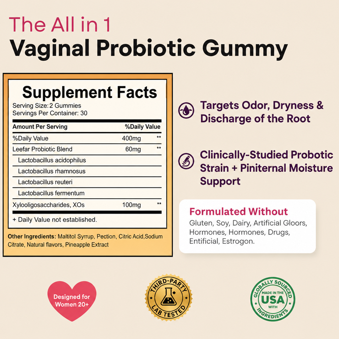 Nurtura Flora+ Probiotic Gummies for Women