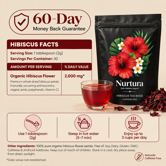 Nurtura Organic Hibiscus Tea | For Women Taking Their Blood Sugar Seriously
